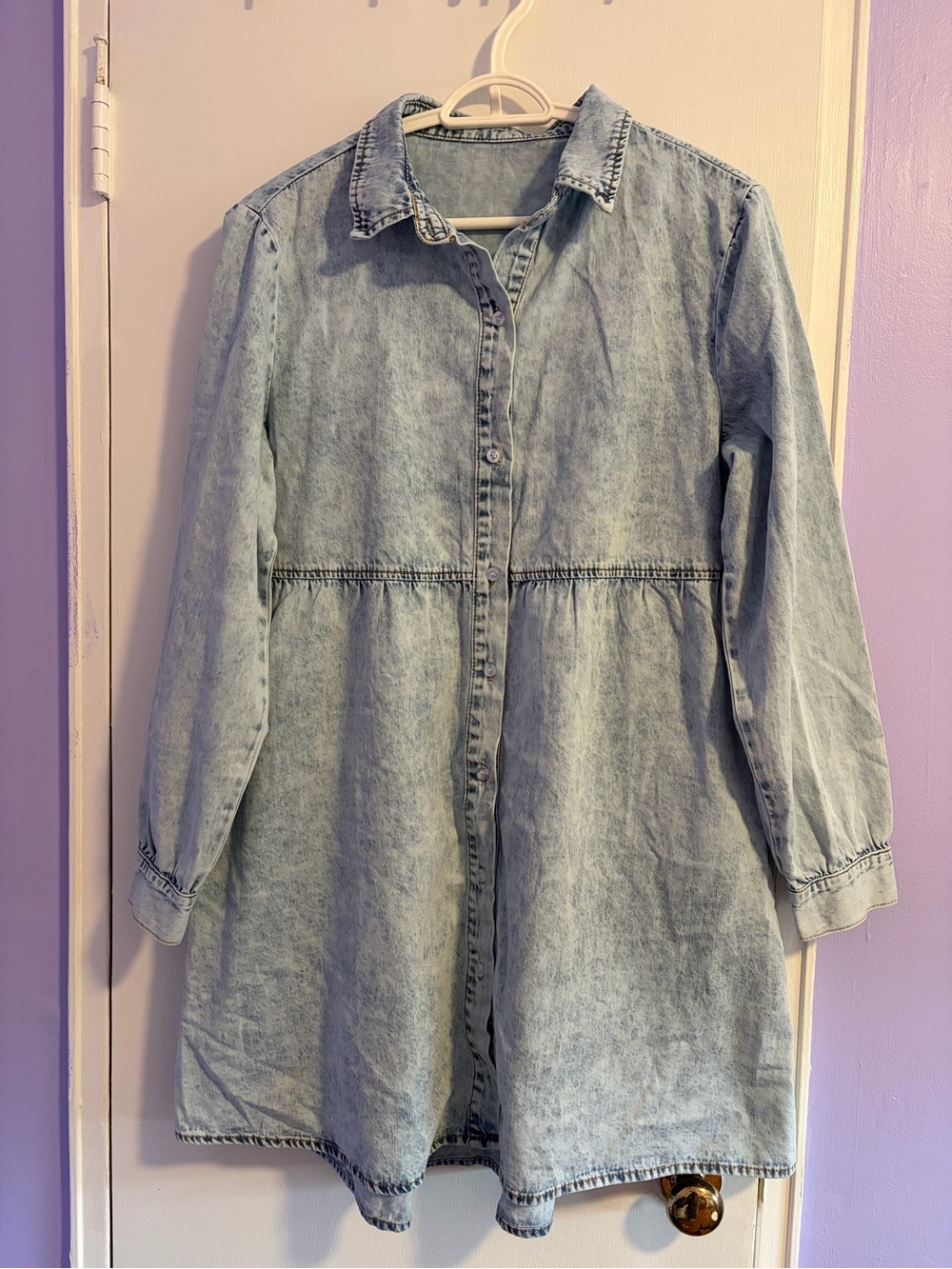 Light Wash Denim Shirt Dress